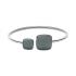 Bracelet Jonc Skagen acier argenté et verre gris foncé SKJ0870040