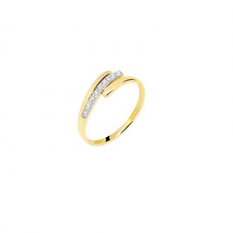 Bague Carador en or jaune 375/000 et oxydes de zirconium