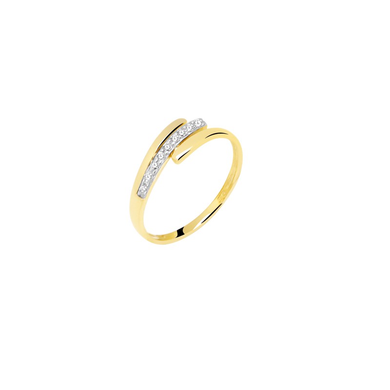 Bague Carador en or jaune 375/000 et oxydes de zirconium