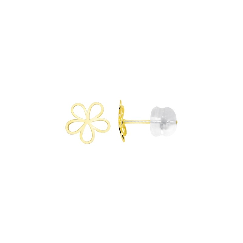 Boucles d'oreilles fleur Carador or jaune 375/000