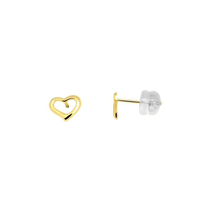 Boucles d'oreilles Carador cœur en or jaune 375/000