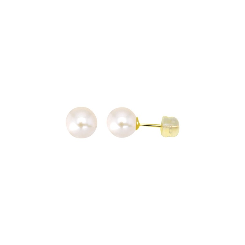 Boucles d'oreilles Carador perle 7,5 mm en or jaune 375/000 