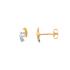 Boucles d'oreilles Carador oxyde de zirconium, or jaune et blanc 375/000