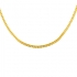Collier Carador en or jaune 375/000 maille gourmette diamantée, 45 cm