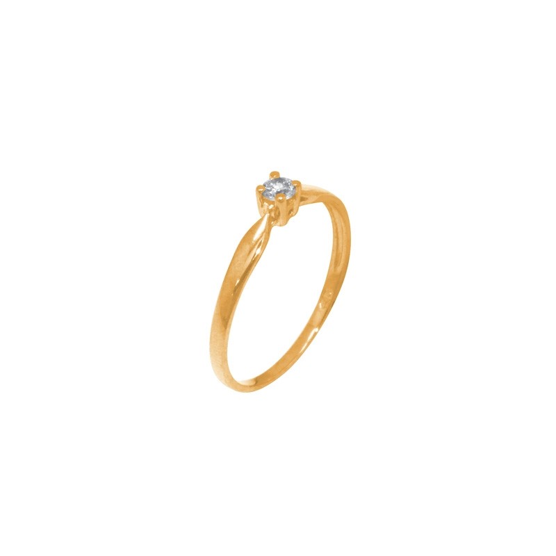 Bague Solitaire or jaune 375/000 4 griffes