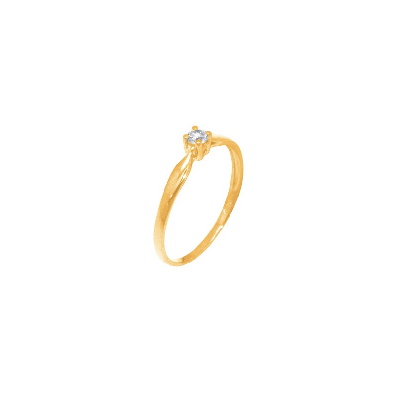 Bague Solitaire or jaune 375/000 4 griffes