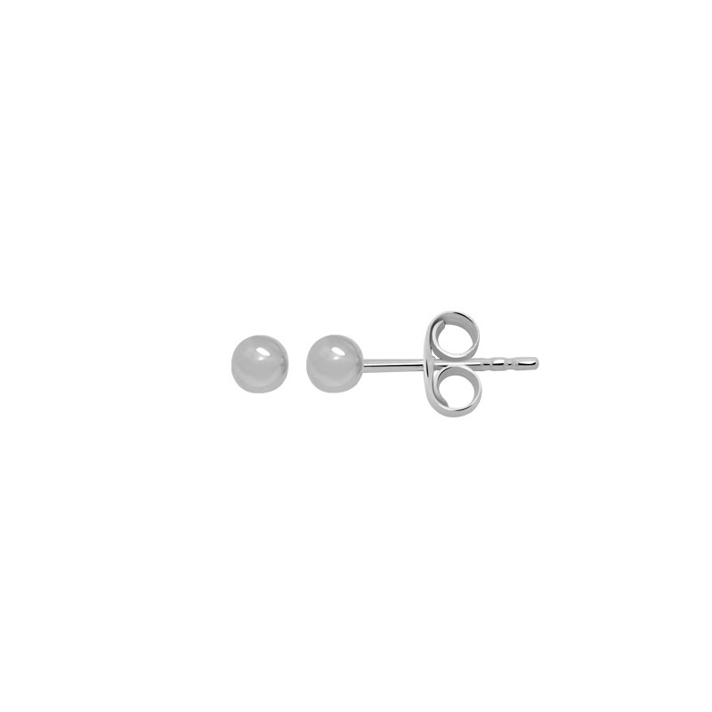 Boucles d'oreilles Carador boules 3 mm or blanc 375/000