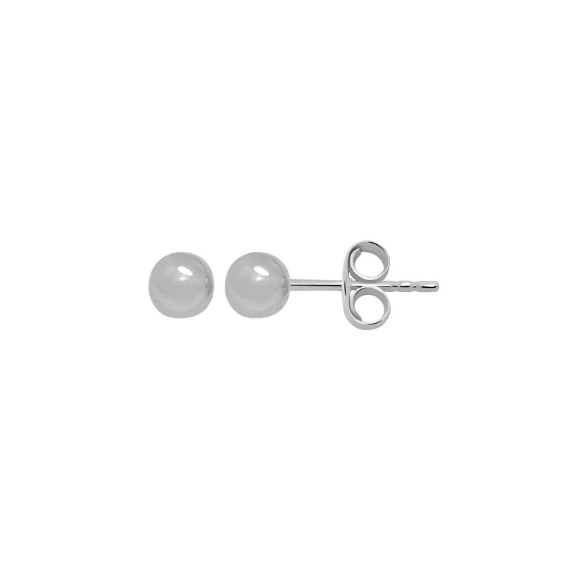 Boucles d'oreilles Carador boules 4 mm or blanc 375/000