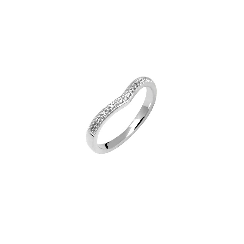 Bague Carador demi tout fantaisie or blanc 375/0000 et diamants