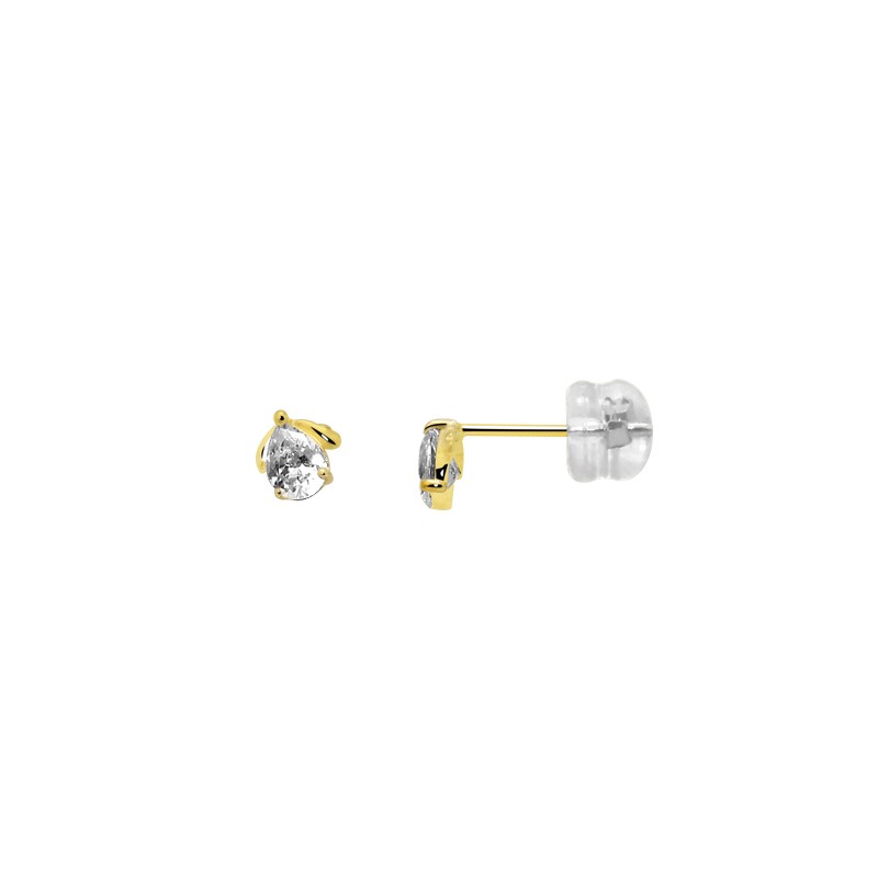 Boucles d'oreilles Carador Oxyde de zirconium goutte en or jaune 375/000