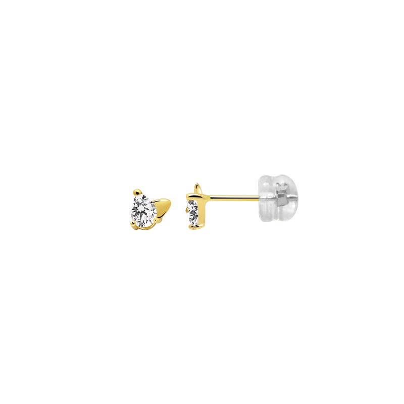 Boucles d'oreilles Carador poires or jaune 375/000 et oxydes de zirconium