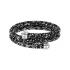 Bracelet jonc double Swarovski Crystaldust noir et gris 5237757