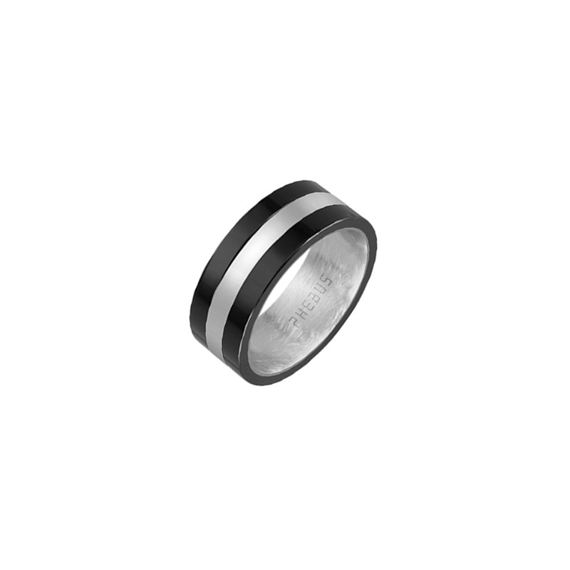 Bague Phebus anneau acier et céramique 15-0288