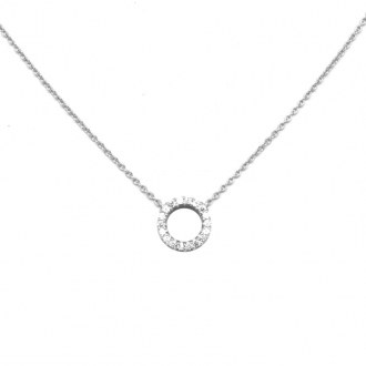 Collier Carador fantaisie cercle en argent 925/000 et oxydes de zirconium