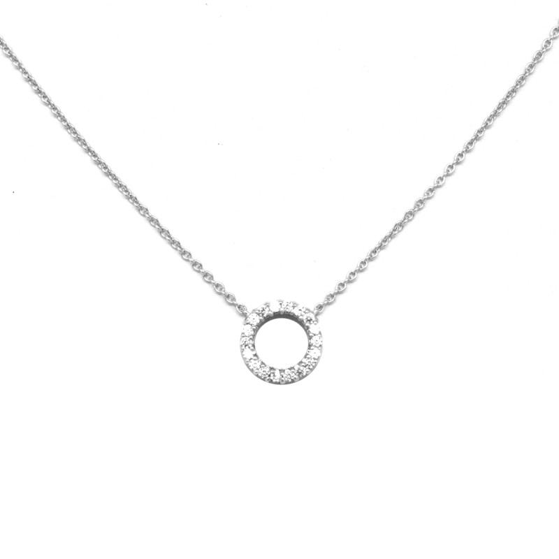 Collier Carador fantaisie cercle en argent 925/000 et oxydes de zirconium