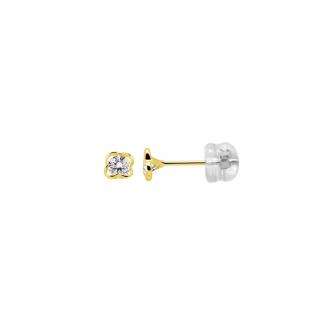 Boucles d'oreilles Carador fleur en or jaune 375/000 et oxyde de zircionium