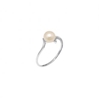 Bague Carador en or blanc 375/000 et perle blanche