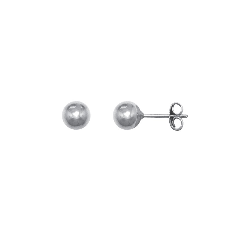 Boucles d'oreilles Carador boule 6 mm or blanc 375/000