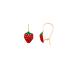 Boucles d'oreilles dormesues Carador fraise rouge en or jaune 375/000