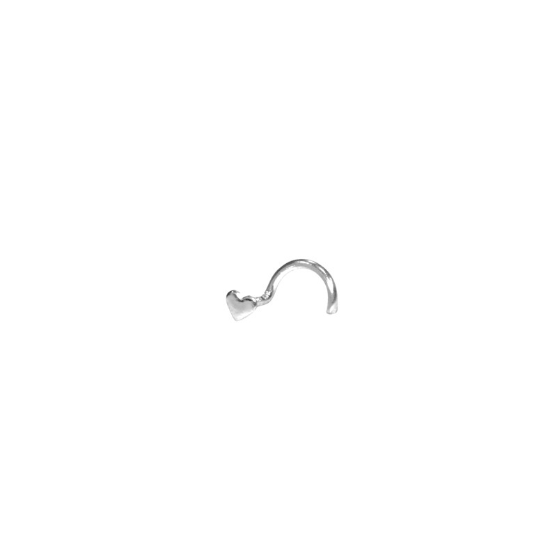 Piercing Carador cœur or blanc 375/000