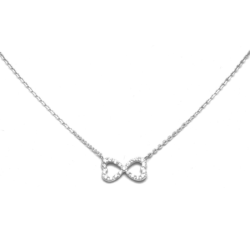 Collier Carador fantaisie signe infini argent 925/000 et zircons