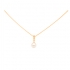 Collier Carador or jaune 375/000 et perle blanche 6 mm