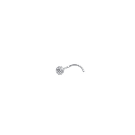 Bijou de nez Carador or blanc 375/000, oxyde de zirconium serti clos