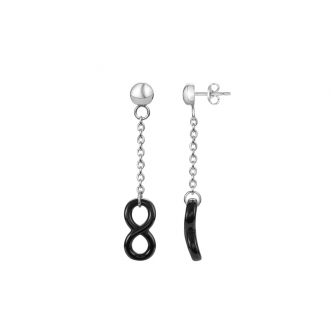 Boucles d'oreilles Amporelle Infini acier et céramique