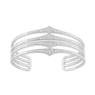 Bracelet manchette EOL Rebel argent 925/000, oxydes de zirconium