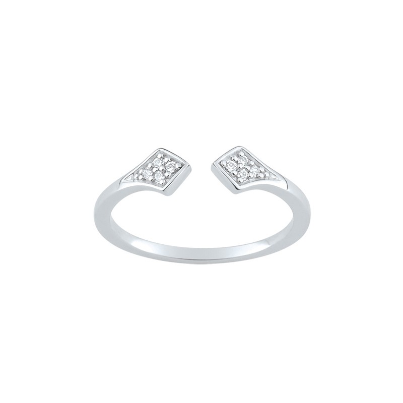 Bague de phalange EOL Rebel anneau ouvert argent 925/000, zircons