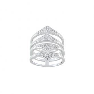 Bague multi rang EOL Rebel argent 925/000, oxydes de zirconium