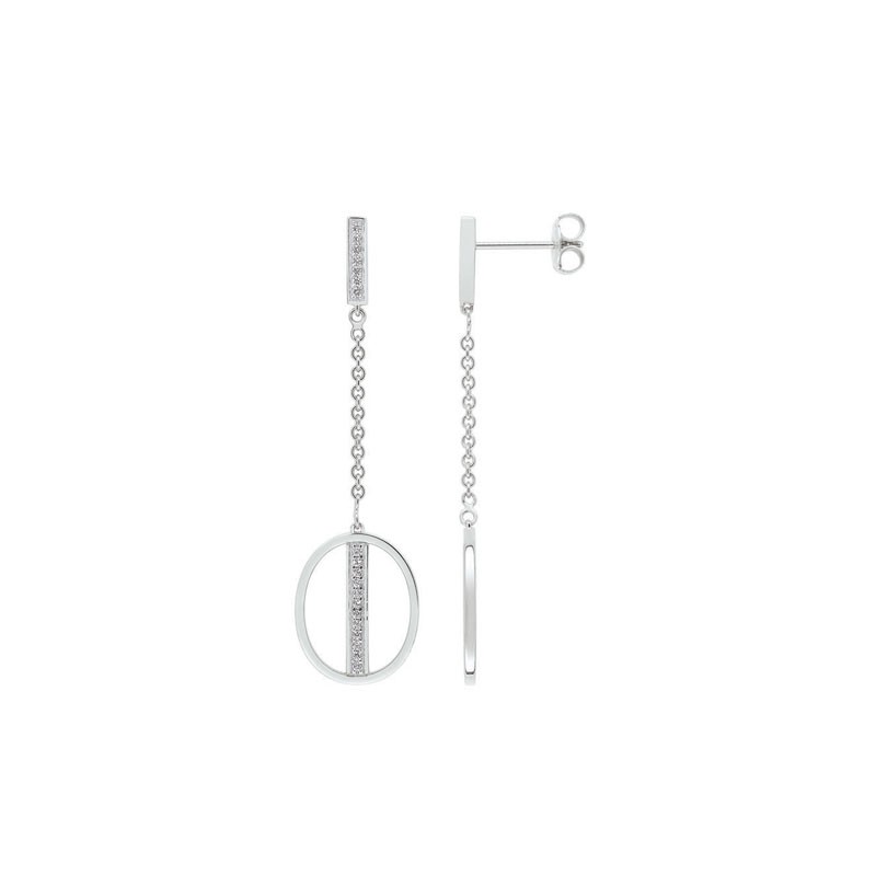 Boucles d'oreilles pendantes EOL Minimale argent 925/000,zircons