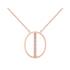 Collier EOL Minimale pendentif oval plaqué or rose, oxydes de zirconium