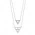 Collier EOL Arrow double chaine argent 925/000, oxydes de zirconium