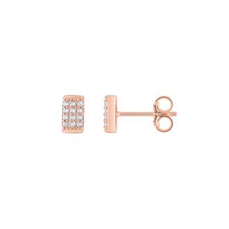 Boucles d'oreilles LORE Promesse or rose 375/000, oxydes de zirconium