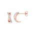 Boucles d'oreilles LORE Eclipse or blanc et rose 375/000, oxydes de zirconium