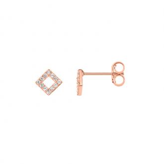 Boucles d'oreilles LORE Harmonie Or rose 375/000, oxydes de zirconium