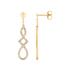 Boucles d'oreilles pendantes LORE Harmonie or jaune 375/000, oxydes de zirconium