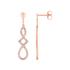 Boucles d'oreilles pendantes LORE Harmonie or rose 375/000, oxydes de zirconium