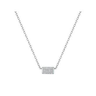 Collier LORE Promesse or blanc 375/000, oxydes de zirconium