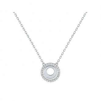 Collier LORE Eclipse or blanc 375/000, oxydes de zirconium