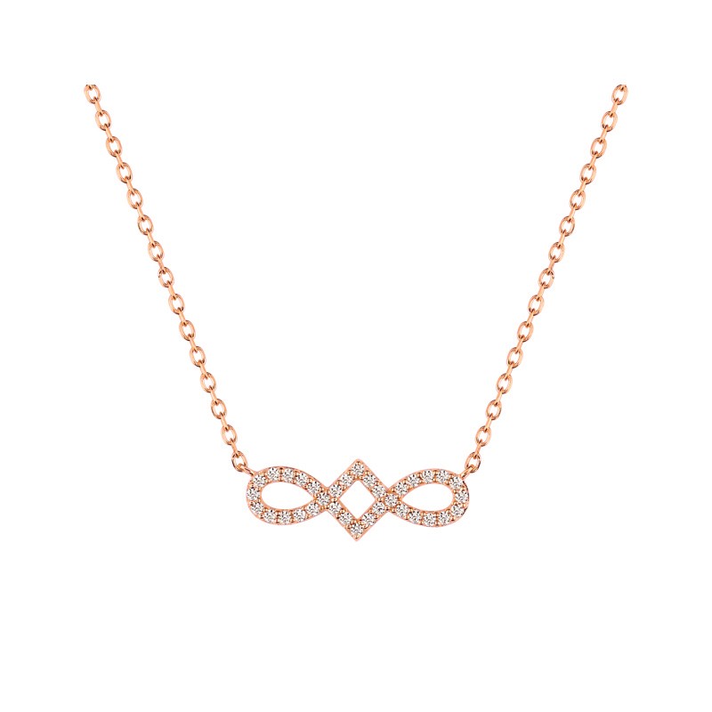 Collier LORE Harmonie or rose 375/000, oxydes de zirconium