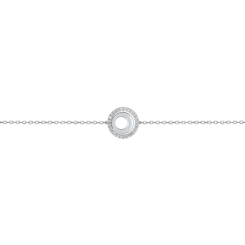 Bracelet LORE Eclipse or blanc 375/000, oxydes de zirconium