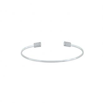 Bracelet jonc ouvert LORE Promesse or blanc 375/000