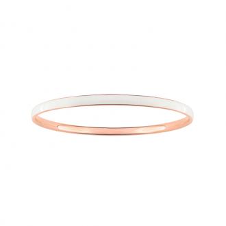 Bracelet jonc LORE Confidence or rose 375/000, laque ivoire