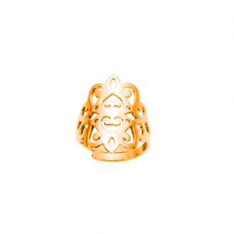 Bague Amporelle acier doré motif arabesque SR827-IPG