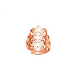 Bague Amporelle acier doré rose motif arabesque SR827-IPR