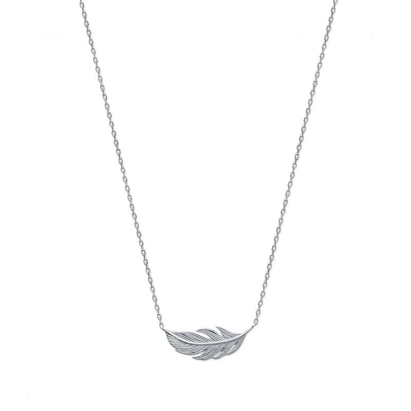 Collier Carador motif plume en argent 925/000