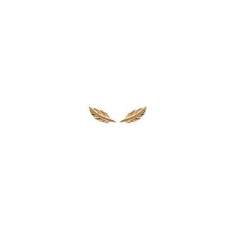 Boucles d'oreilles Carador plume en plaqué or