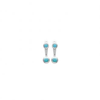 Boucles d'oreilles et dessous de lobe Carador argent 925/000 et turquoise